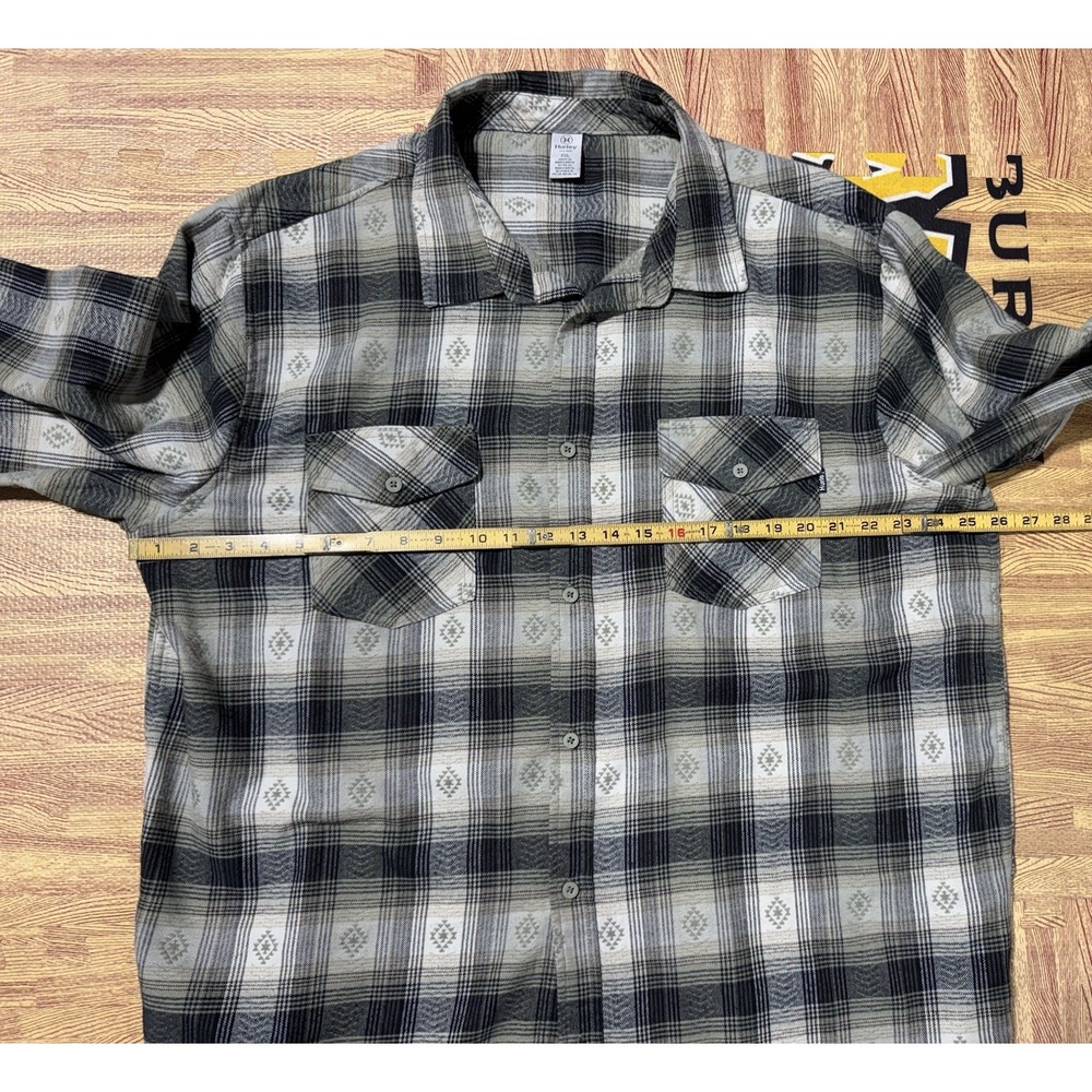 Hurley Black Plaid  Southwest‎ print Flannel men's XXL shirt - Picture 4 of 7